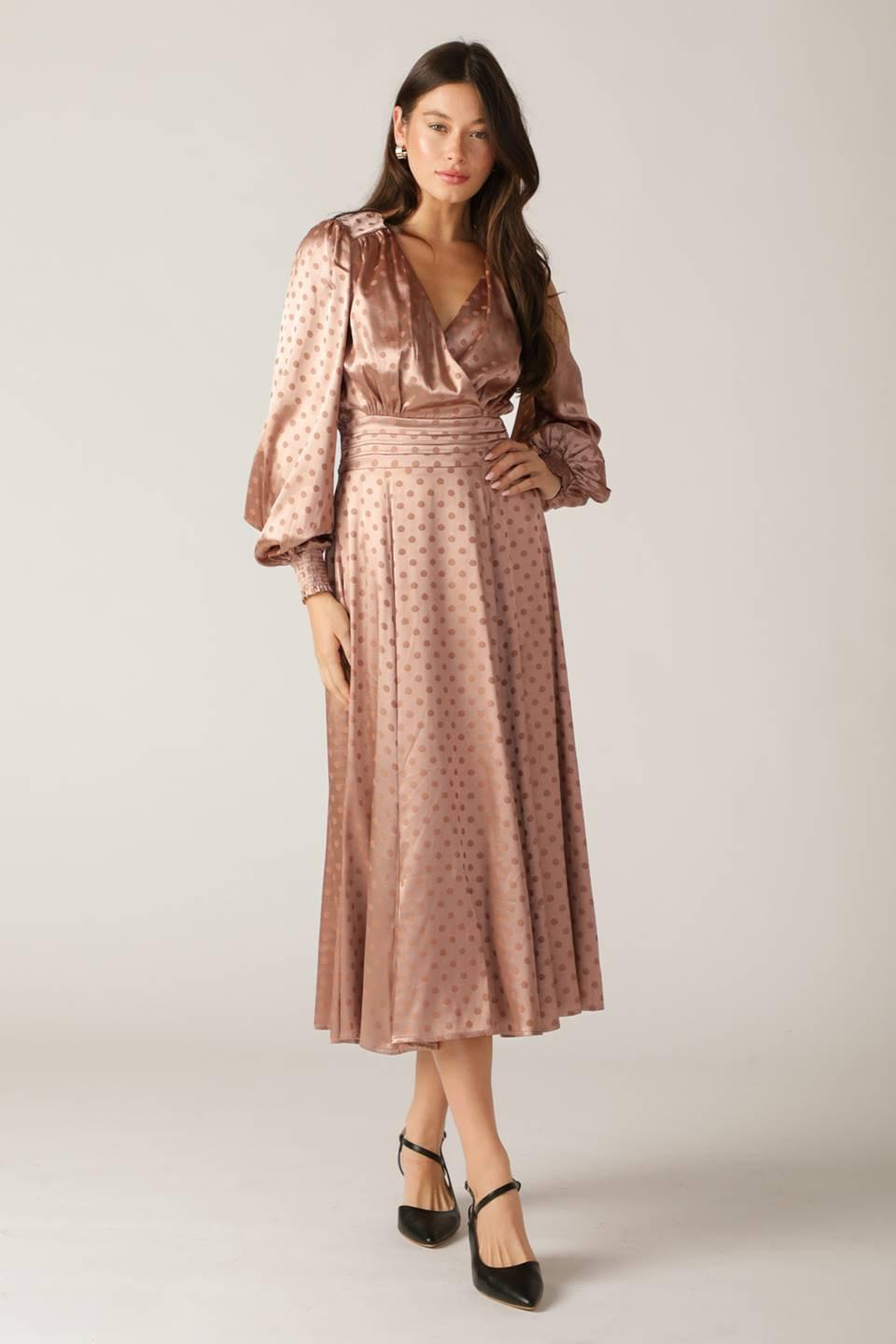 MOMENTS OF CLARITY WOVEN MIDI DRESS Flying Tomato