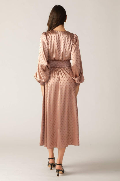 MOMENTS OF CLARITY WOVEN MIDI DRESS Flying Tomato