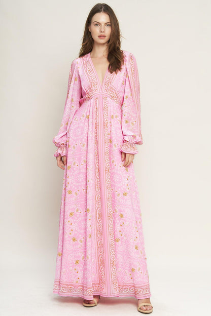 RIPPLES OF TIME WOVEN MAXI DRESS Flying Tomato