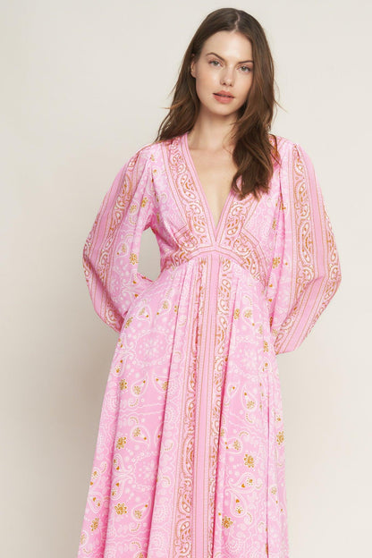 RIPPLES OF TIME WOVEN MAXI DRESS Flying Tomato
