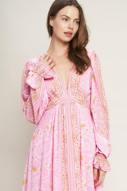 RIPPLES OF TIME WOVEN MAXI DRESS Flying Tomato