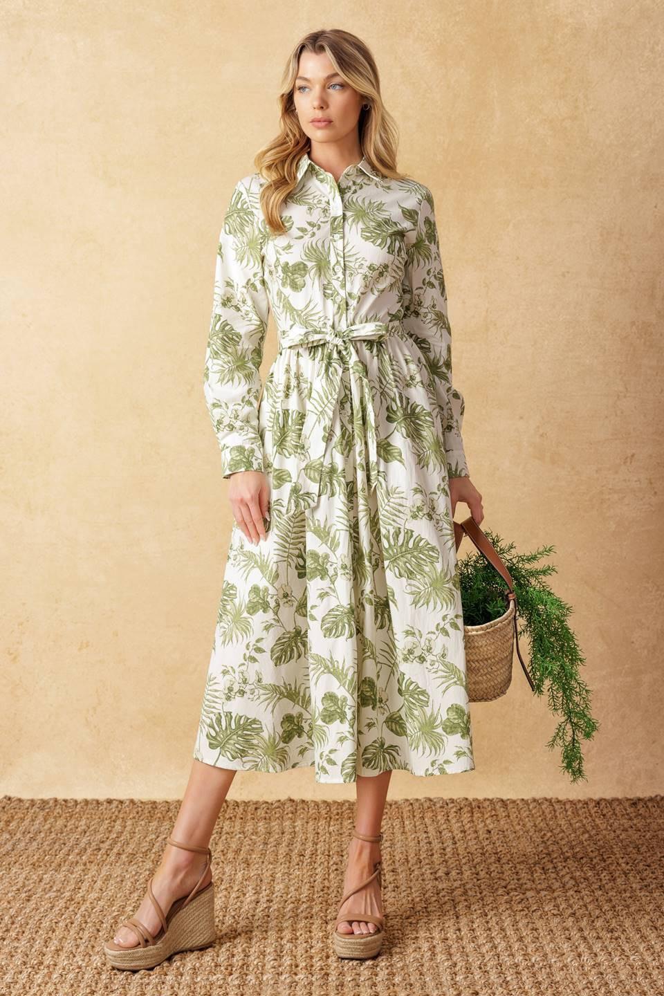 WANT YOU AROUND WOVEN MIDI DRESS Flying Tomato