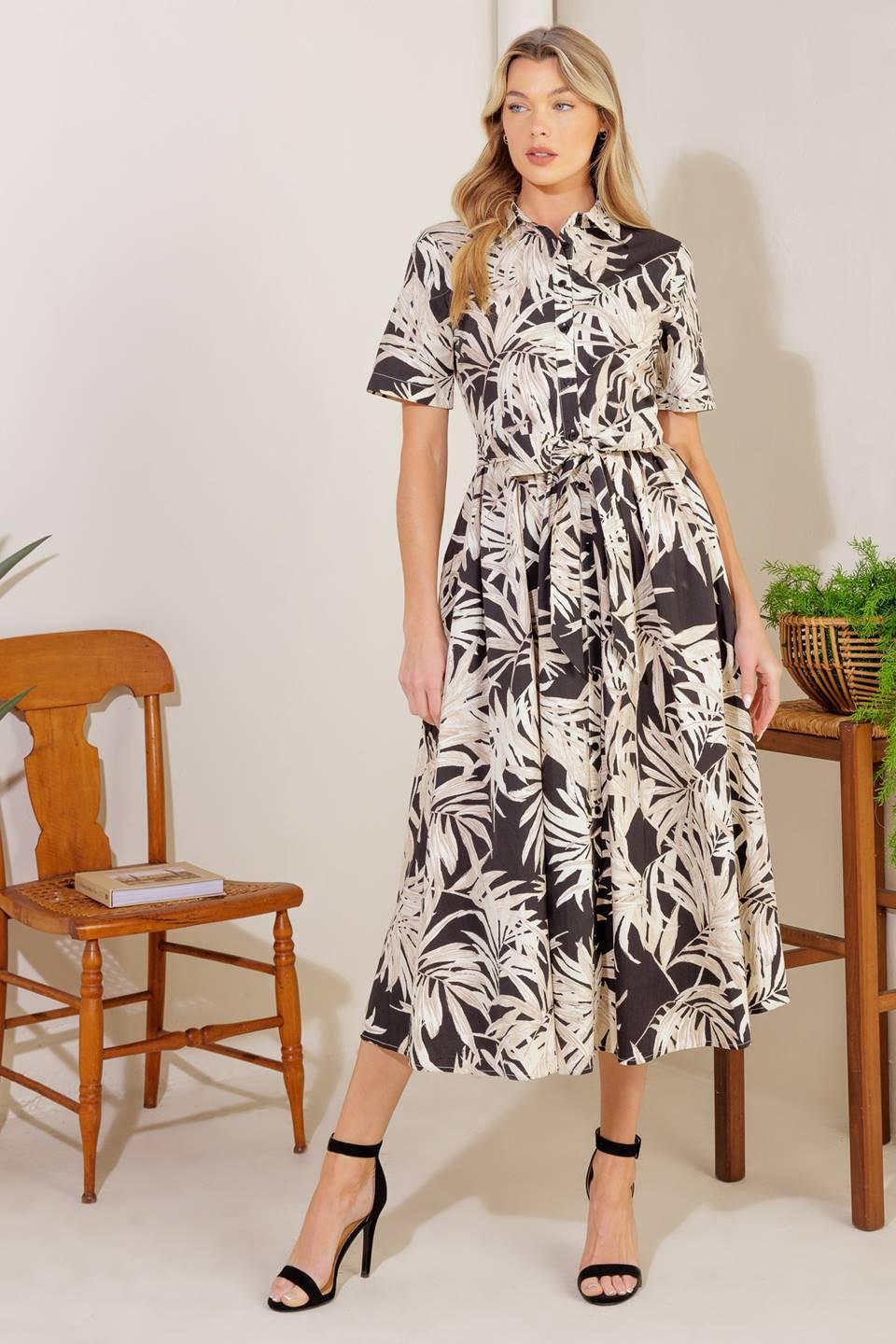 ALL YOU DO WOVEN MIDI DRESS Flying Tomato