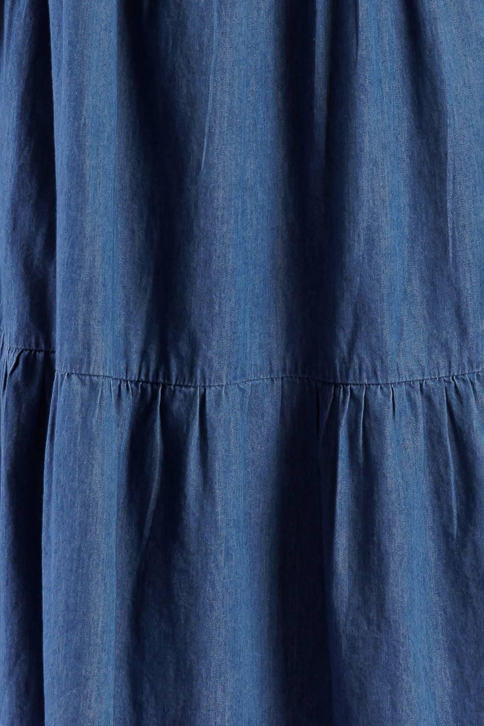 MATCH MY ENERGY WOVEN CHAMBRAY MINI DRESS Flying Tomato