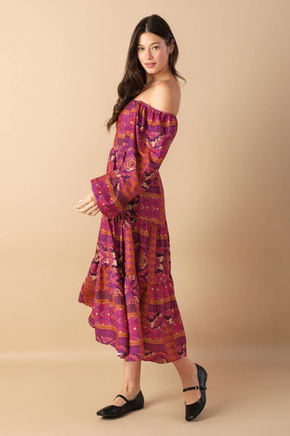 MELLOW MOMENTS WOVEN MIDI DRESS Flying Tomato
