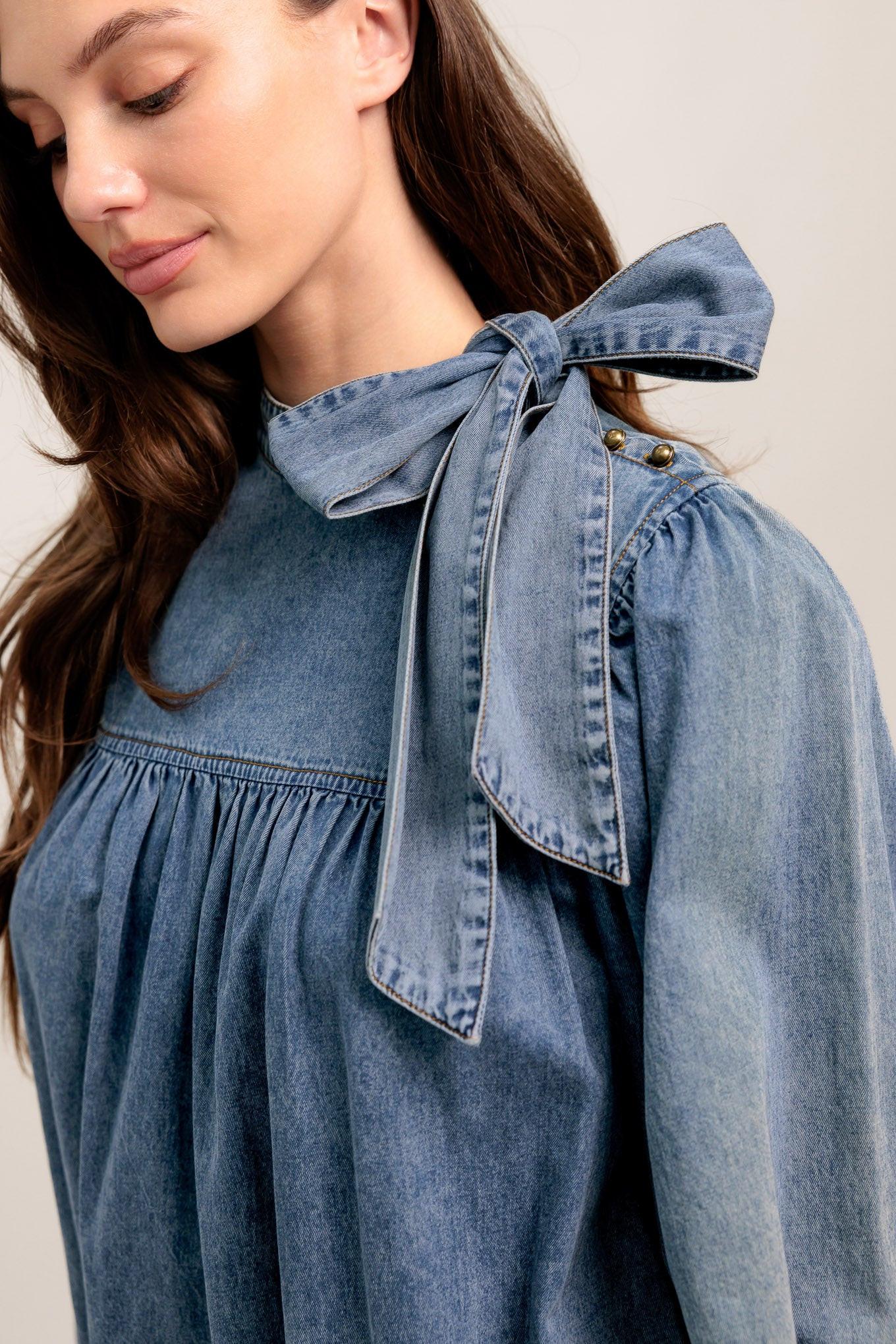 COMMON GROUND LIGHT WEIGHT DENIM MINI DRESS Flying Tomato
