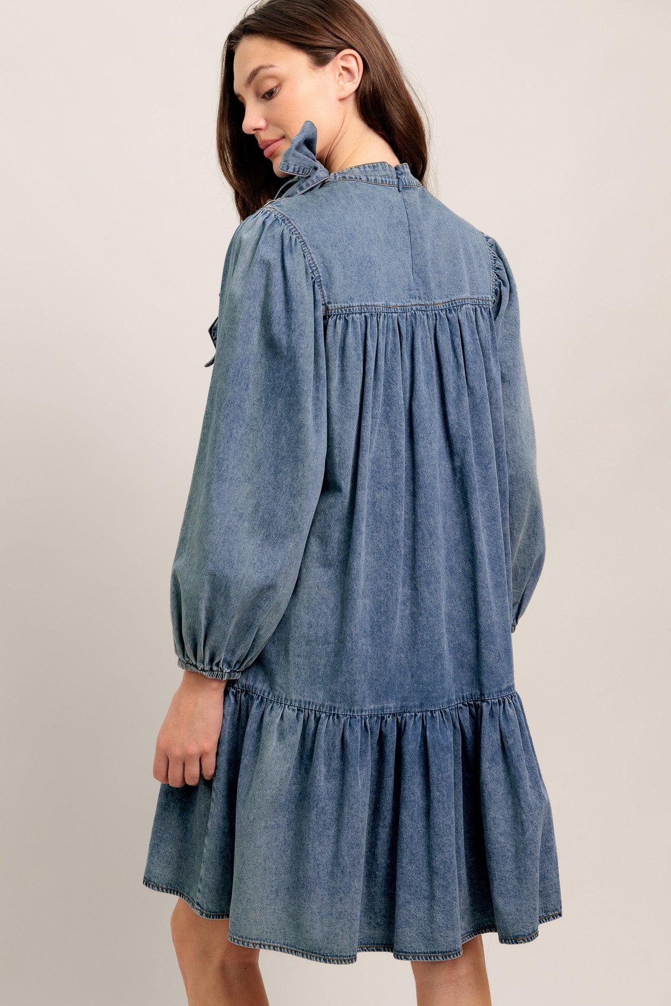 COMMON GROUND LIGHT WEIGHT DENIM MINI DRESS Flying Tomato