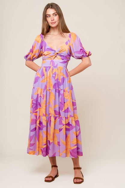 BLOOMING BRUNCH WOVEN MIDI DRESS Flying Tomato