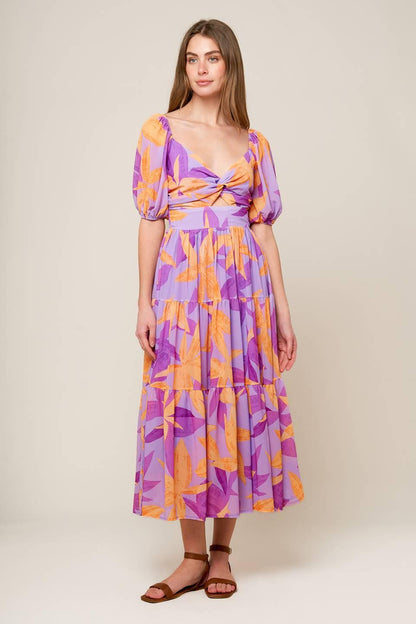 BLOOMING BRUNCH WOVEN MIDI DRESS Flying Tomato