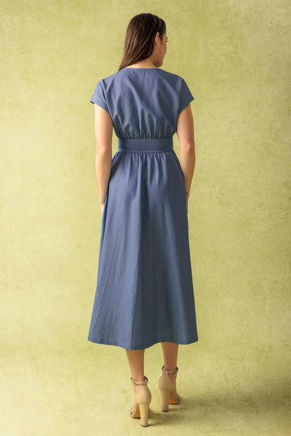 BRIGHT MORNINGS WOVEN MIDI DRESS Flying Tomato