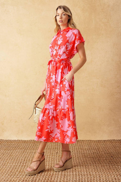MAKE IT COUNT WOVEN MIDI DRESS Flying Tomato