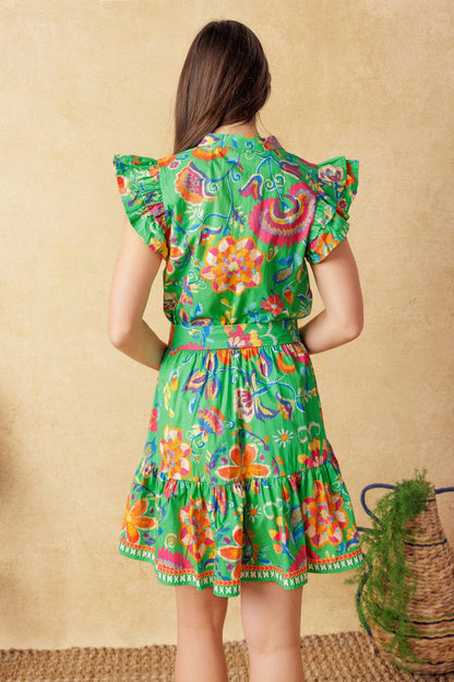 BRIGHTER DAYS WOVEN MINI DRESS Flying Tomato