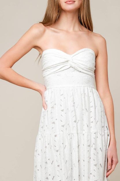 WISHING WELL WHITE WOVEN LACE MAXI DRESS Flying Tomato