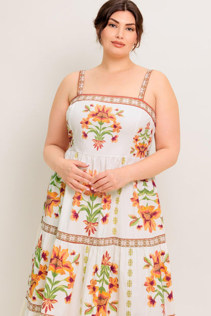 LOVELIEST MUSE IVORY WOVEN MIDI DRESS Flying Tomato