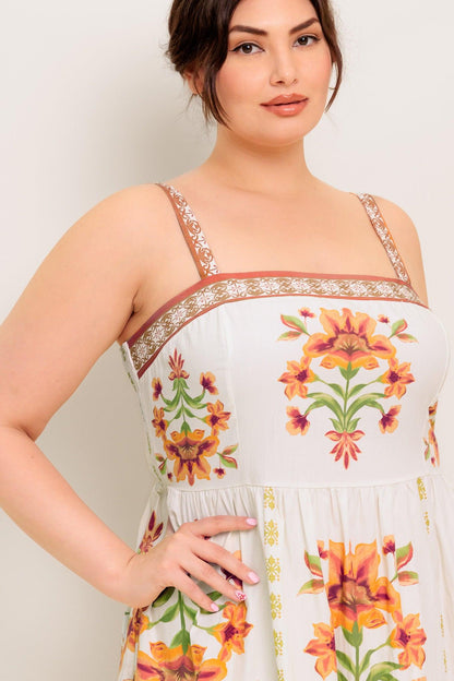LOVELIEST MUSE IVORY WOVEN MIDI DRESS Flying Tomato