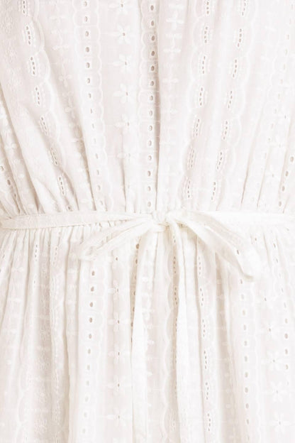 STARLIGHT SOIREE WOVEN EYELET MINI DRESS Flying Tomato