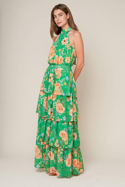 PORCELAIN BLOOM WOVEN MAXI DRESS Flying Tomato