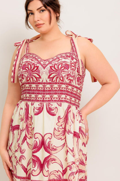 THE GARDEN'S SECRET WOVEN MIDI DRESS Flying Tomato