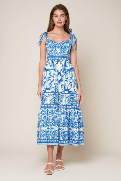 THE GARDEN'S SECRET WOVEN MIDI DRESS Flying Tomato