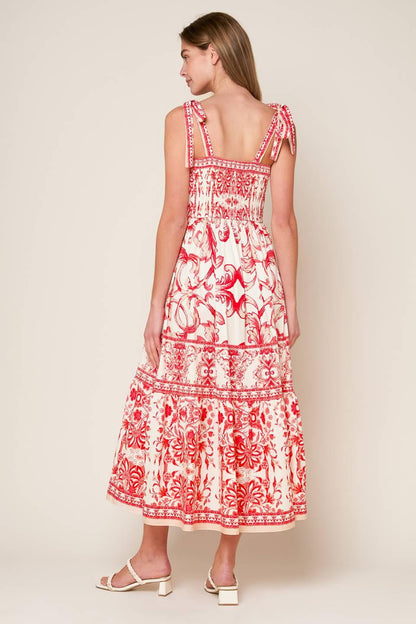 THE GARDEN'S SECRET WOVEN MIDI DRESS Flying Tomato