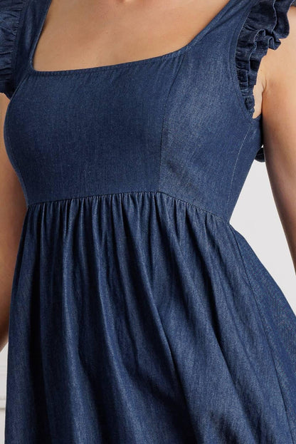KILLING TIME CHAMBRAY MIDI DRESS Flying Tomato
