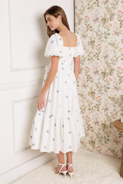 LUXE LAGOON EMBROIDERED MIDI DRESS Flying Tomato