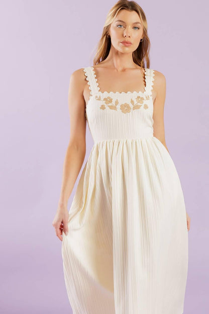 TOTAL CRUSH CREAM WOVEN MIDI DRESS Flying Tomato