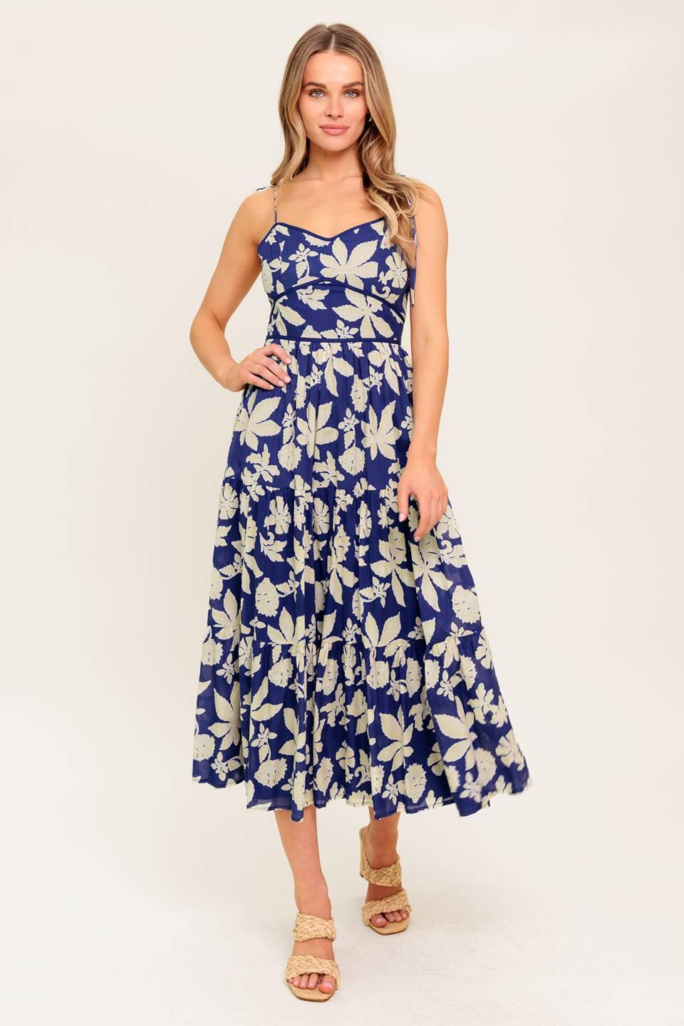 PETALS IN THE WIND WOVEN MIDI DRESS Flying Tomato