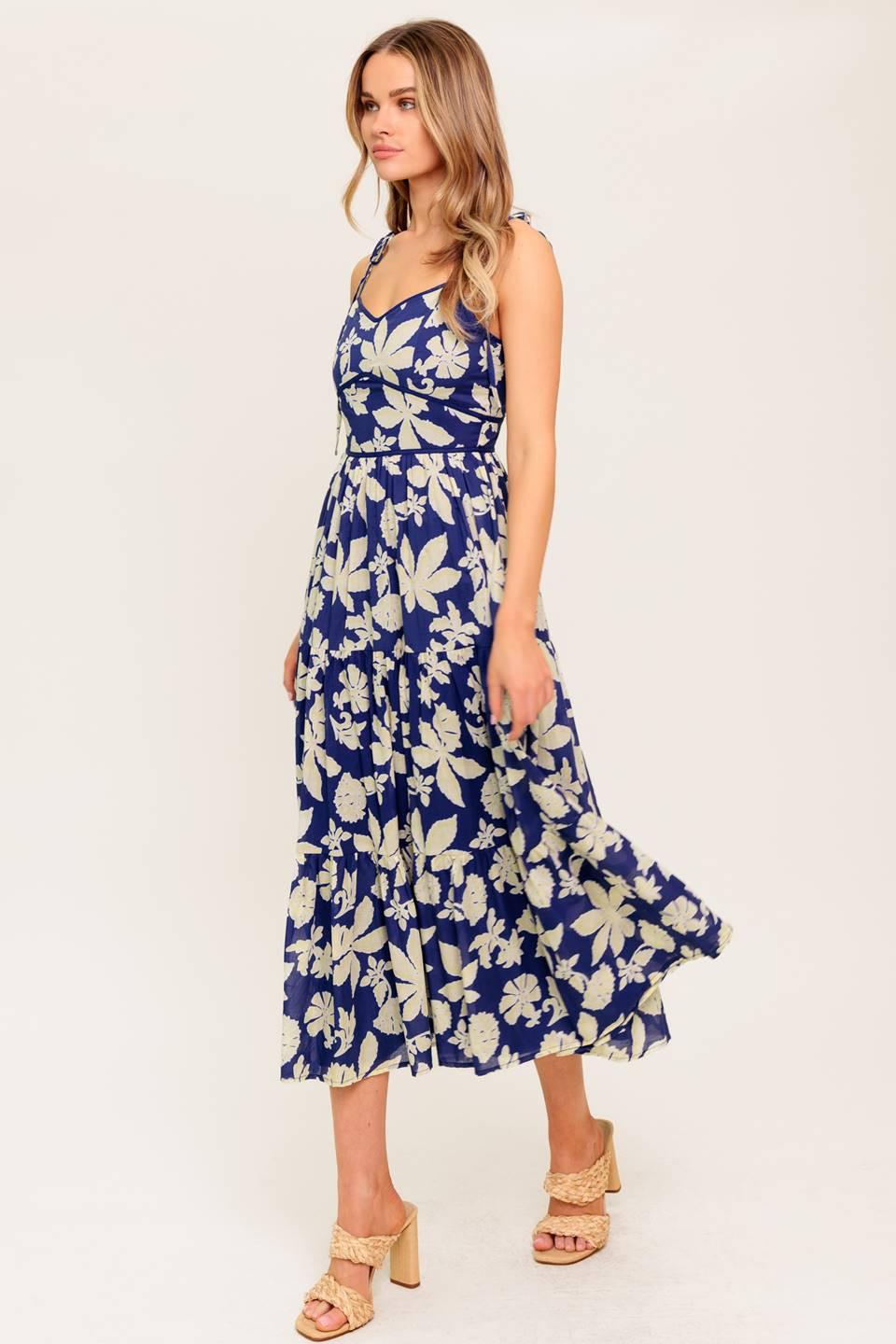 PETALS IN THE WIND WOVEN MIDI DRESS Flying Tomato