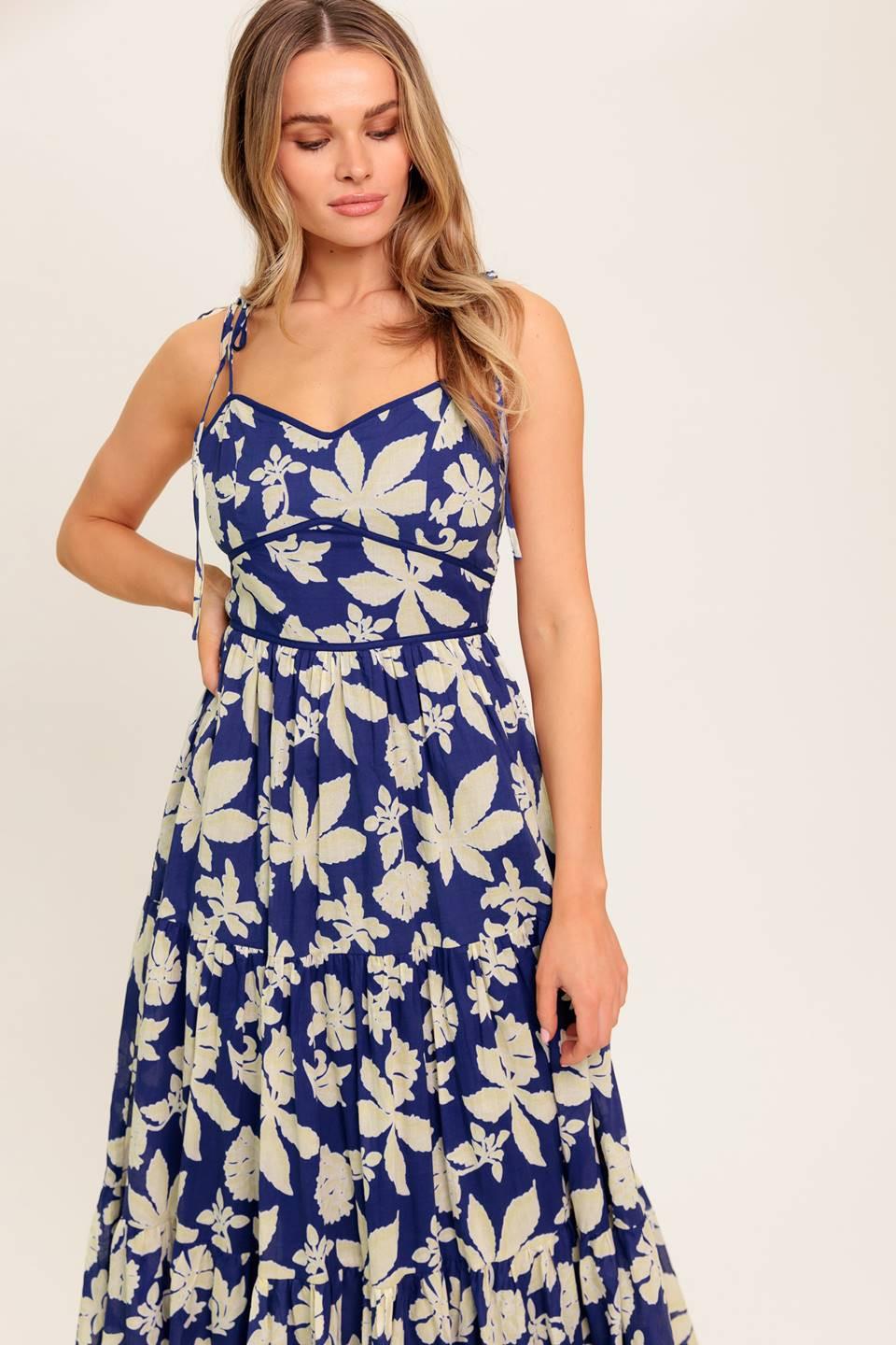 PETALS IN THE WIND WOVEN MIDI DRESS Flying Tomato