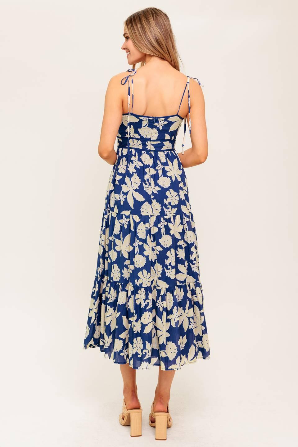 PETALS IN THE WIND WOVEN MIDI DRESS Flying Tomato