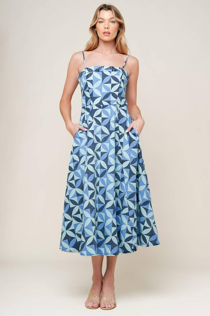 GWENNY BLUE DENIM MIDI DRESS Flying Tomato
