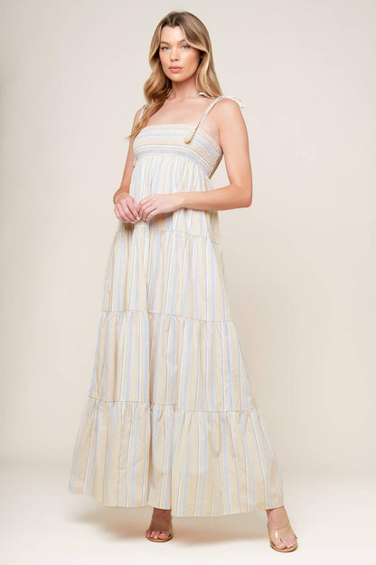 WAVES OF LIFT WOVEN MAXI DRESS Flying Tomato