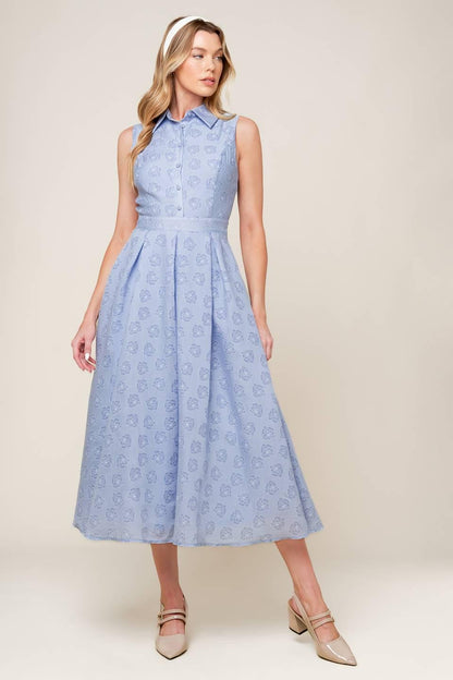 GRAND ENTRANCE WOVEN MIDI DRESS Flying Tomato