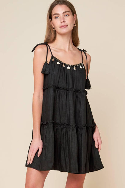 THROUGH THE ARBOR WOVEN MINI DRESS Flying Tomato