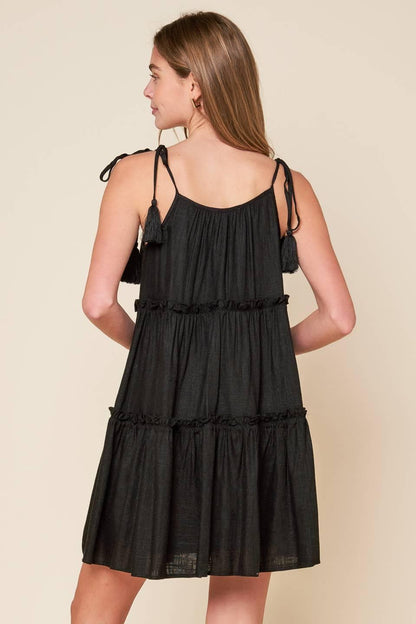 THROUGH THE ARBOR WOVEN MINI DRESS Flying Tomato