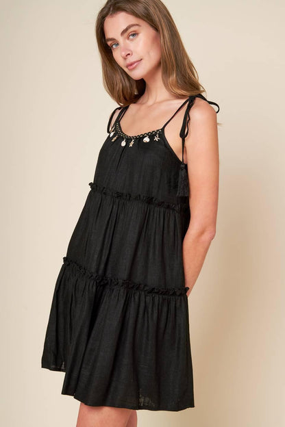 THROUGH THE ARBOR WOVEN MINI DRESS Flying Tomato