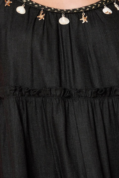 THROUGH THE ARBOR WOVEN MINI DRESS Flying Tomato