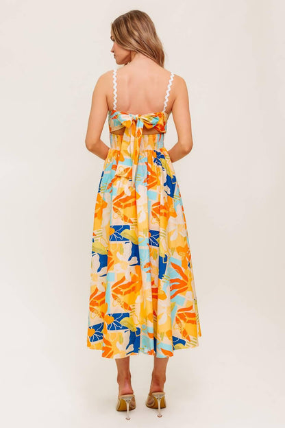 DAWN PETAL KISS WOVEN MIDI DRESS Flying Tomato