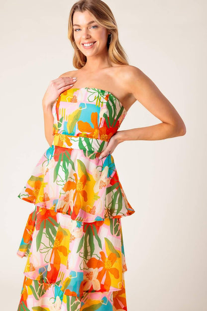 HALF PAST SUNSET WOVEN MAXI DRESS Flying Tomato
