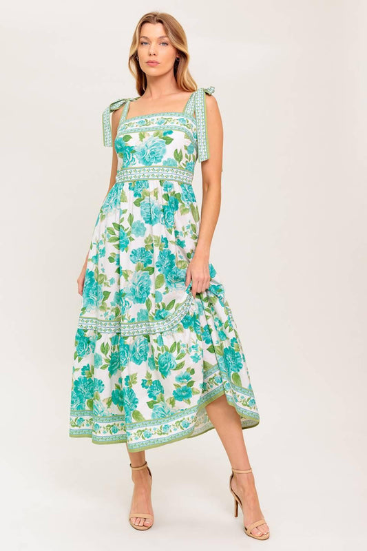 WRITTEN IN THE SKY WOVEN MIDI DRESS Flying Tomato