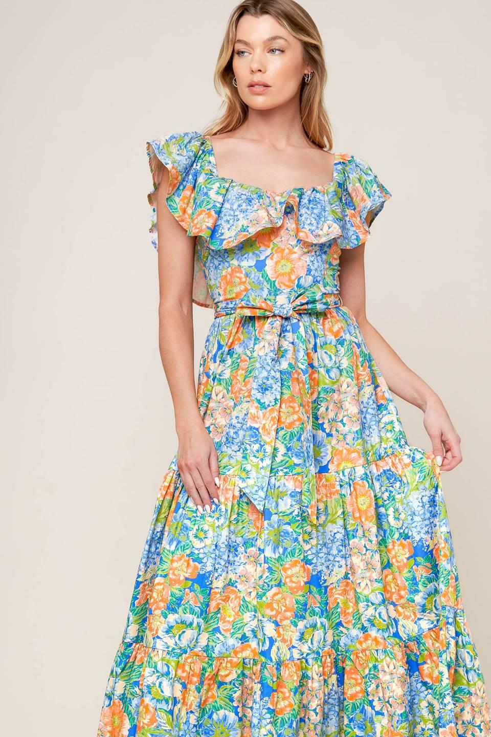 DELIGHTFUL GARDEN PARTY WOVEN MAXI DRESS Flying Tomato
