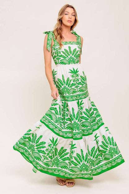 DREAM WALKER OLIVE WOVEN MAXI DRESS Flying Tomato