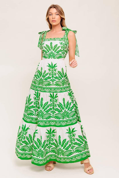 DREAM WALKER OLIVE WOVEN MAXI DRESS Flying Tomato