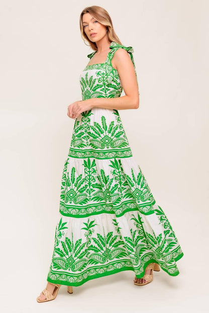 DREAM WALKER OLIVE WOVEN MAXI DRESS Flying Tomato