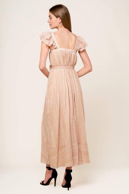 FROLIC THROUGH FIELDS WOVEN MIDI DRESS Flying Tomato