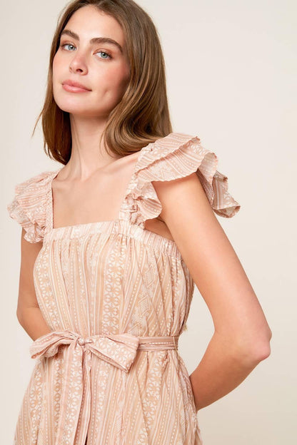 FROLIC THROUGH FIELDS WOVEN MIDI DRESS Flying Tomato