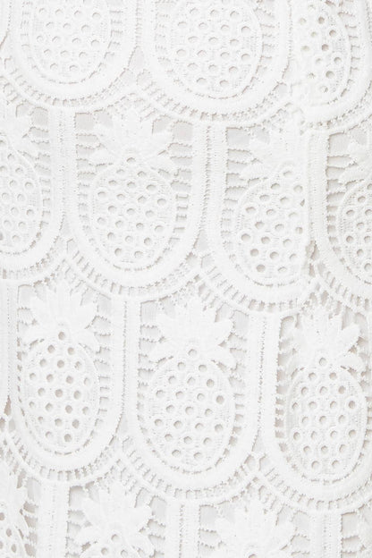 LOVING MENTALITY WHITE WOVEN LACE MIDI DRESS Flying Tomato