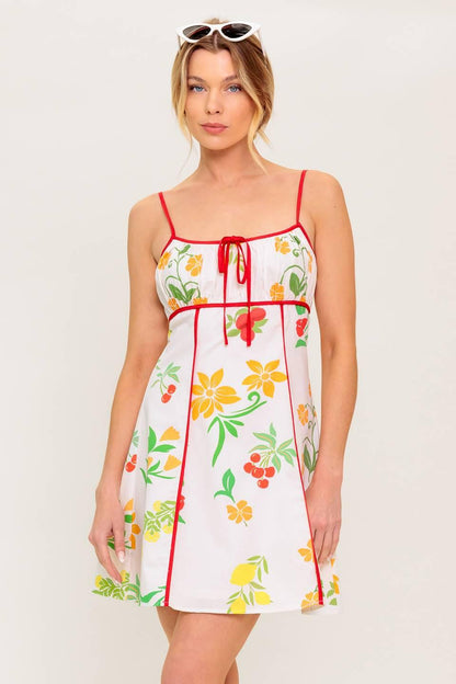 HEART OF GOLD WOVEN MINI DRESS Flying Tomato