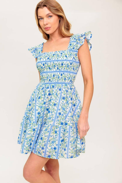 FAIRFAX GERANIUM WOVEN MINI DRESS Flying Tomato